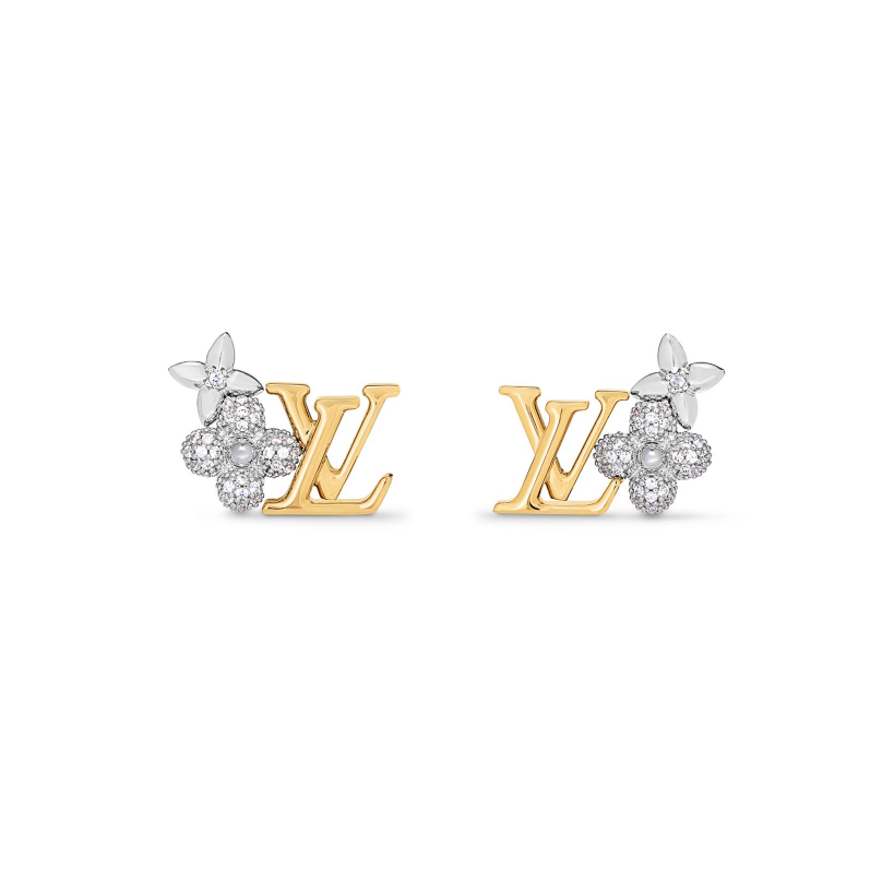 Full Diamond Floral Earrings