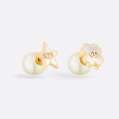 Four-Leaf Clover Pearl and Mother-of-Pearl Earrings