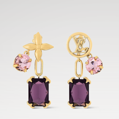 Purple Crystal Diamond Earrings