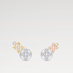 Spliced Diamond Flower Earrings