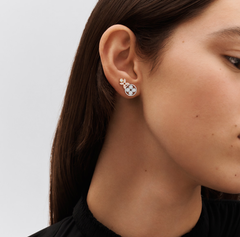 Spliced Diamond Flower Earrings