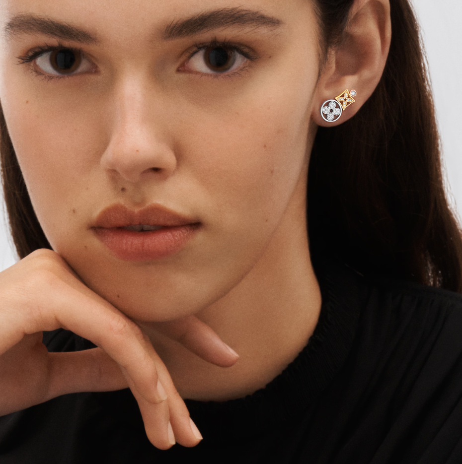 Spliced Diamond Flower Earrings