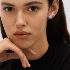 Spliced Diamond Flower Earrings
