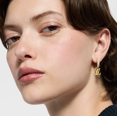Diamond Pendant Half Hoop Earrings