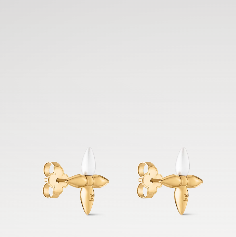 Monogram Flower Pearl Earrings