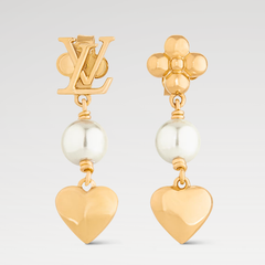Heart  Pendant Pearl Earrings