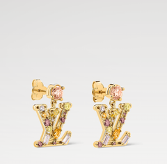 Colored Diamond Letter Earrings