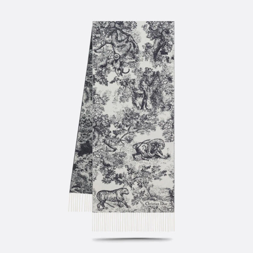 Forest print tassel scarf