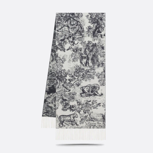 Forest print tassel scarf